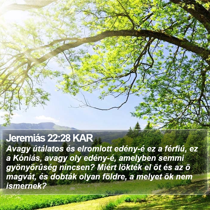 Jeremiás 22:28 KAR Bible Study