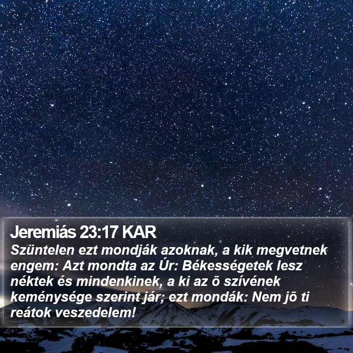 Jeremiás 23:17 KAR Bible Study