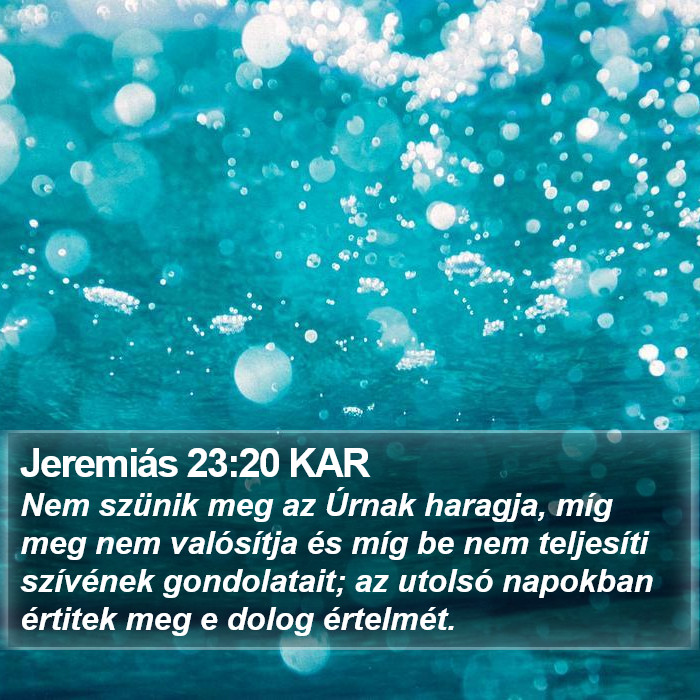 Jeremiás 23:20 KAR Bible Study