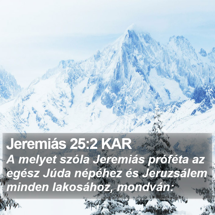 Jeremiás 25:2 KAR Bible Study