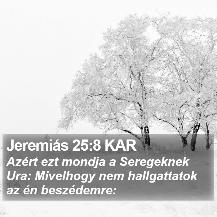 Jeremiás 25:8 KAR Bible Study