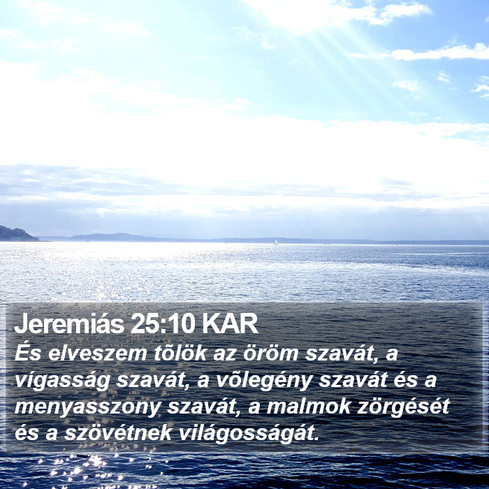 Jeremiás 25:10 KAR Bible Study