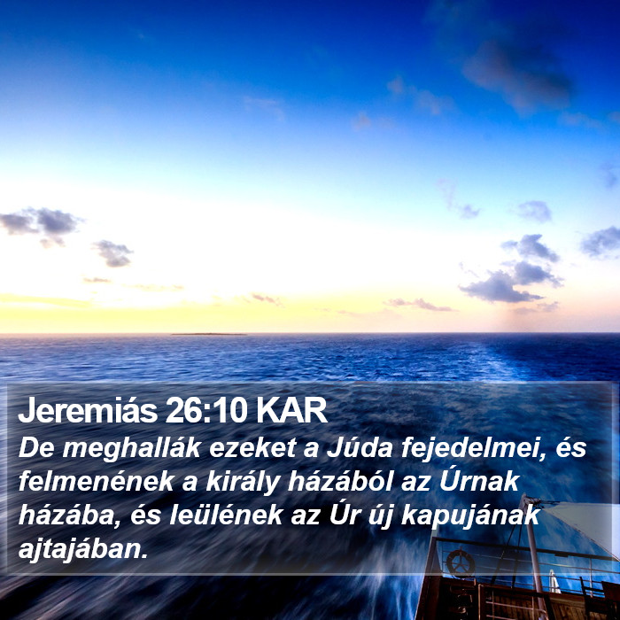 Jeremiás 26:10 KAR Bible Study