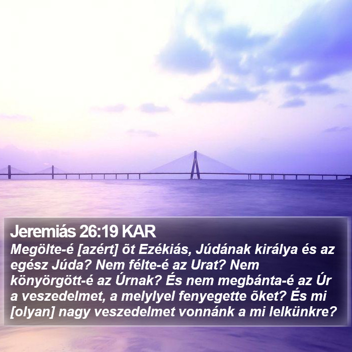 Jeremiás 26:19 KAR Bible Study