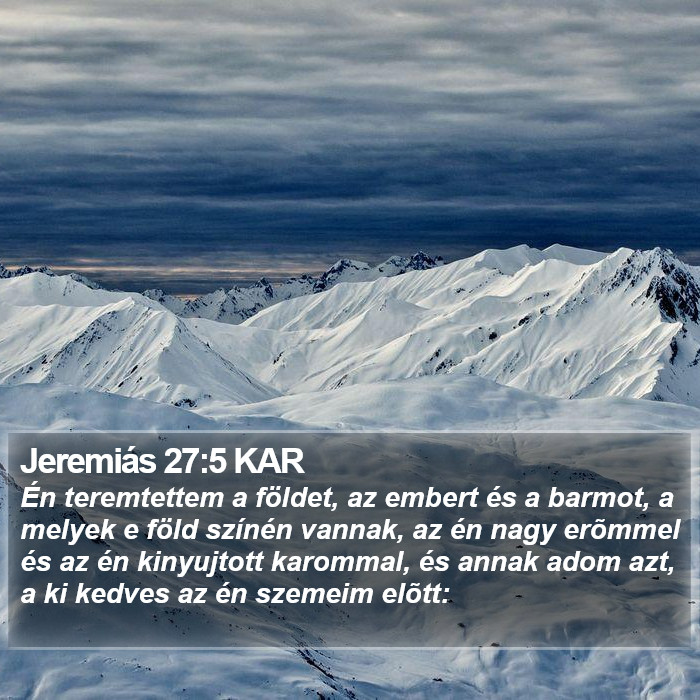 Jeremiás 27:5 KAR Bible Study