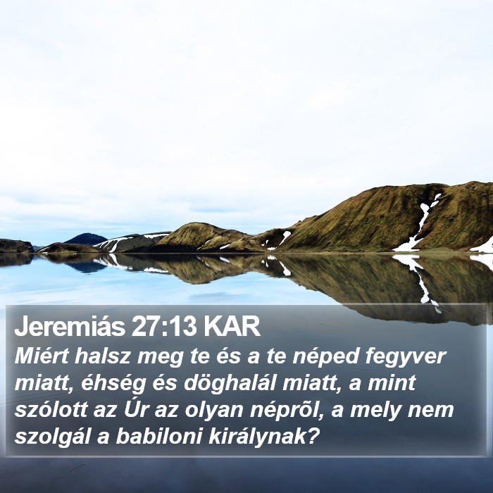 Jeremiás 27:13 KAR Bible Study