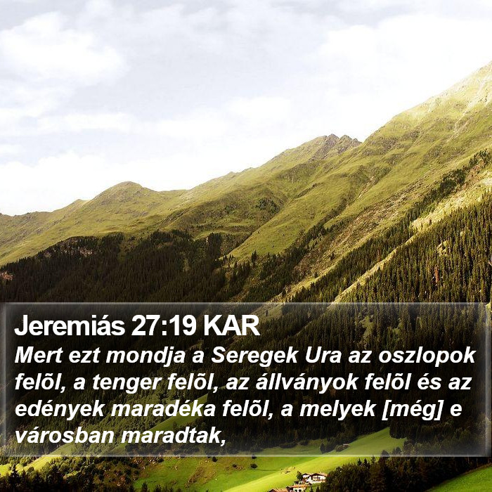 Jeremiás 27:19 KAR Bible Study