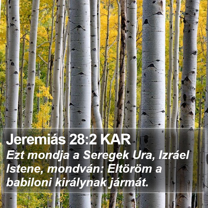 Jeremiás 28:2 KAR Bible Study