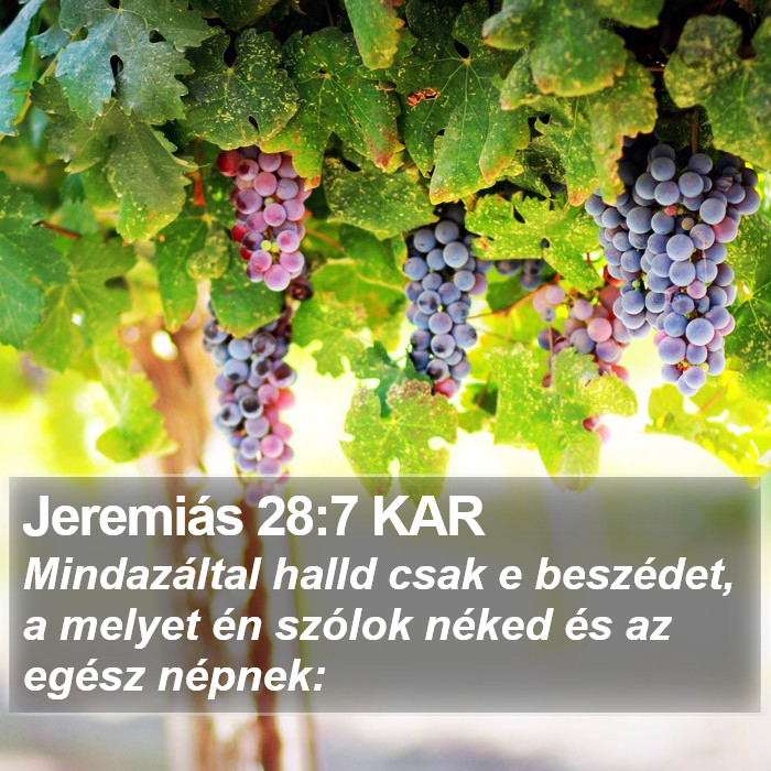 Jeremiás 28:7 KAR Bible Study