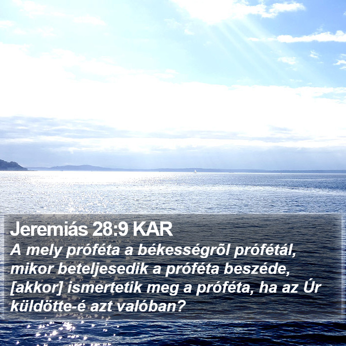 Jeremiás 28:9 KAR Bible Study