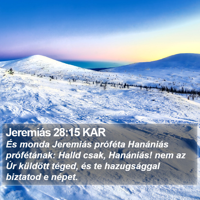 Jeremiás 28:15 KAR Bible Study