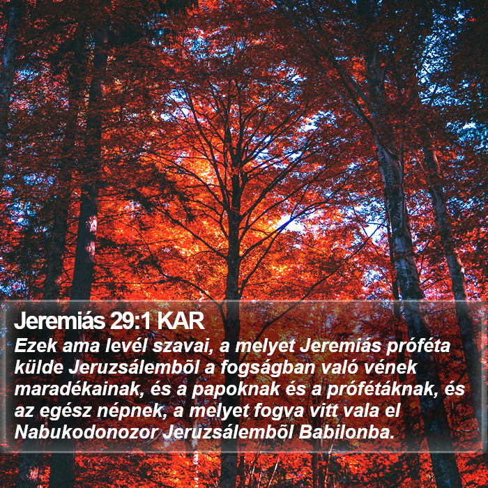 Jeremiás 29:1 KAR Bible Study