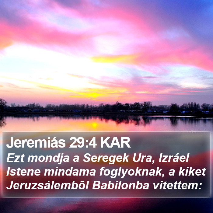 Jeremiás 29:4 KAR Bible Study