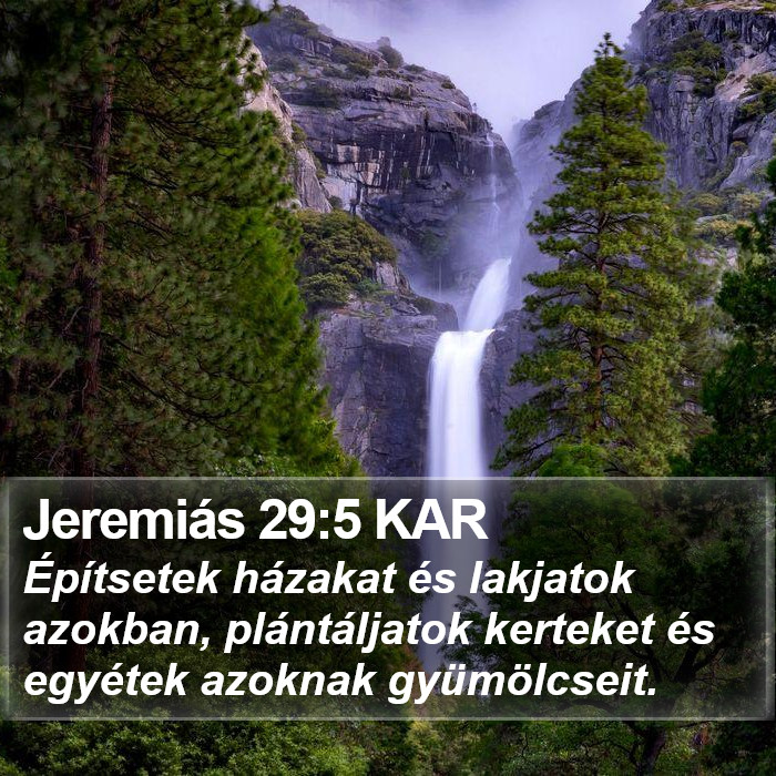 Jeremiás 29:5 KAR Bible Study