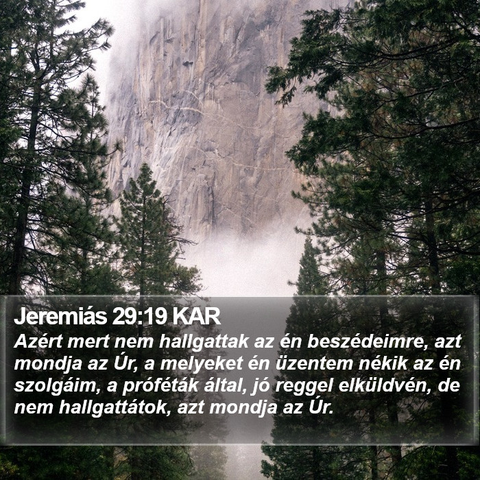 Jeremiás 29:19 KAR Bible Study