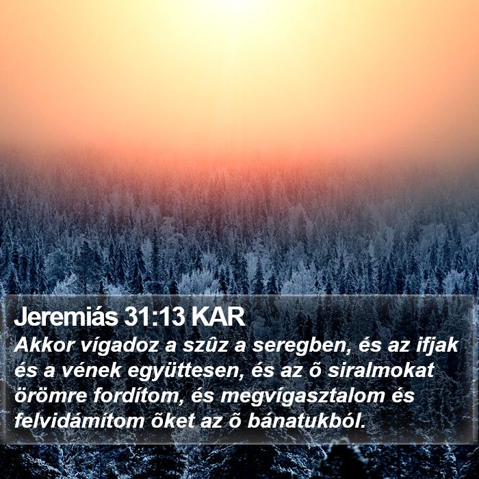 Jeremiás 31:13 KAR Bible Study