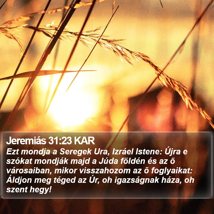 Jeremiás 31:23 KAR Bible Study