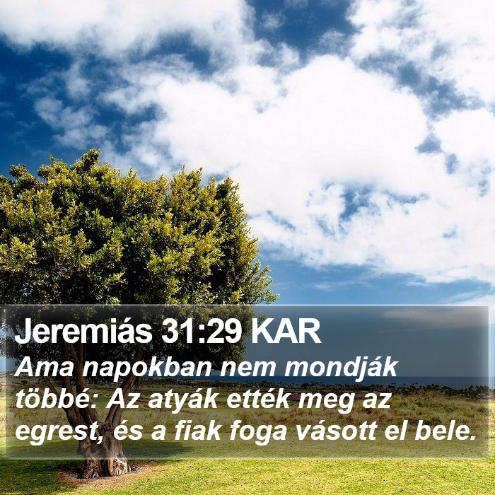 Jeremiás 31:29 KAR Bible Study