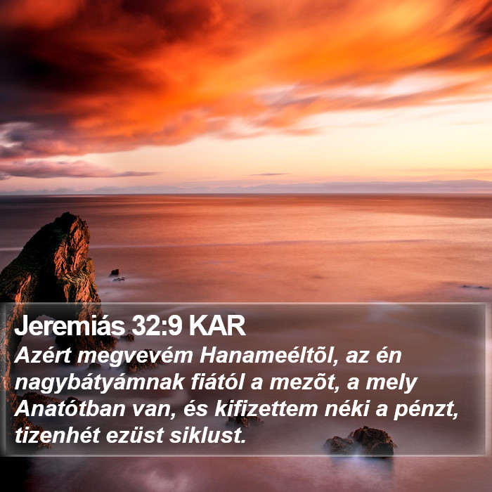 Jeremiás 32:9 KAR Bible Study