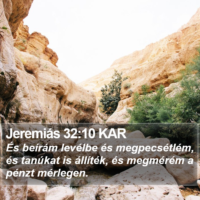 Jeremiás 32:10 KAR Bible Study