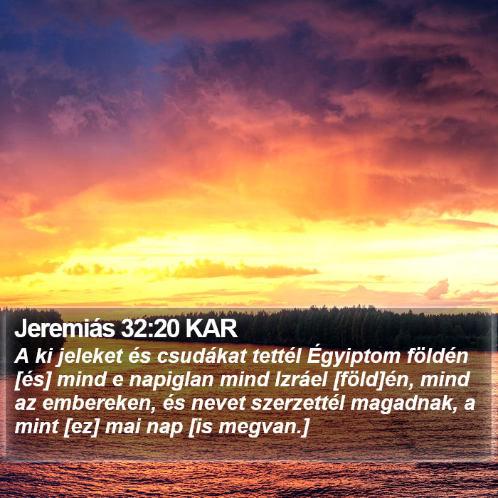 Jeremiás 32:20 KAR Bible Study