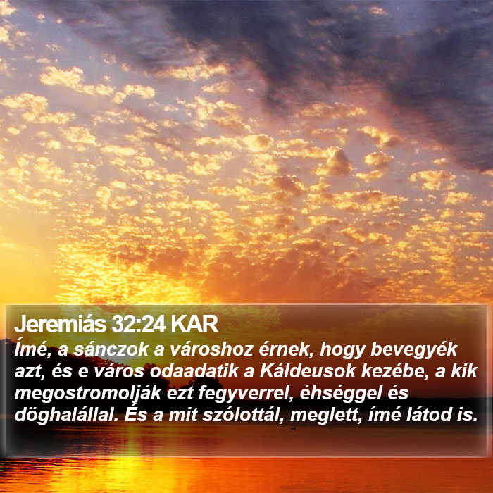 Jeremiás 32:24 KAR Bible Study