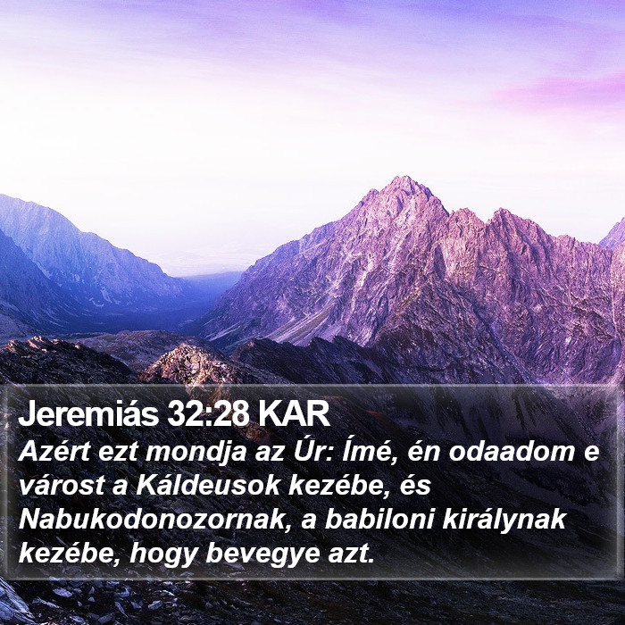 Jeremiás 32:28 KAR Bible Study