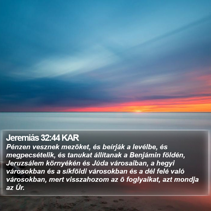 Jeremiás 32:44 KAR Bible Study