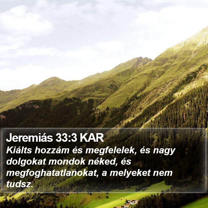 Jeremiás 33:3 KAR Bible Study