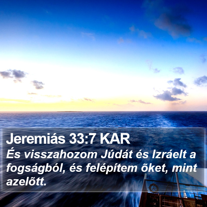 Jeremiás 33:7 KAR Bible Study