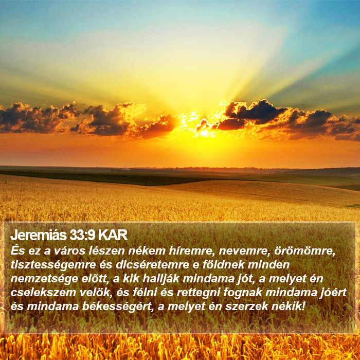 Jeremiás 33:9 KAR Bible Study