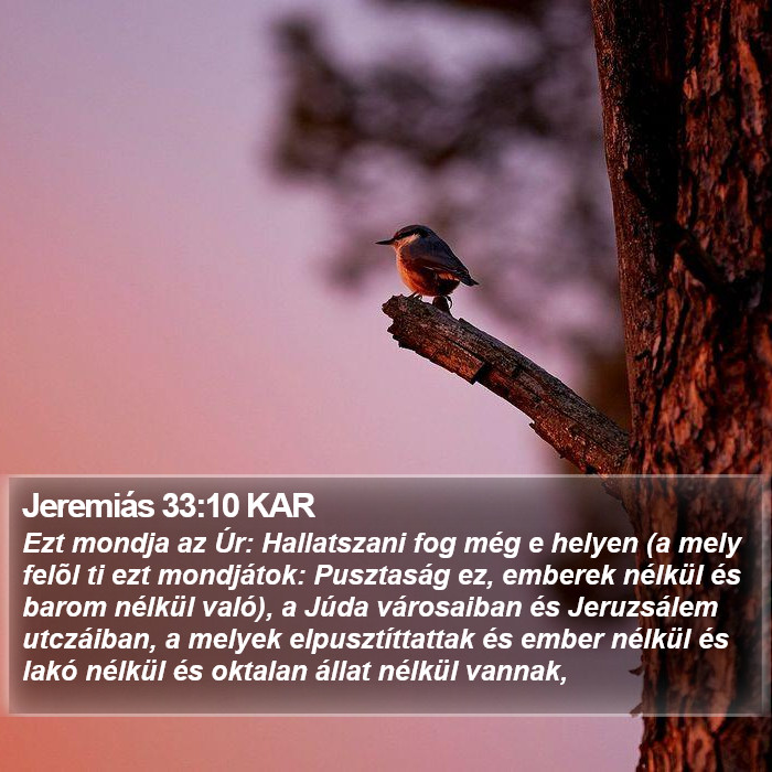 Jeremiás 33:10 KAR Bible Study