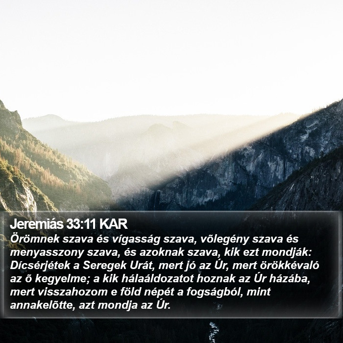 Jeremiás 33:11 KAR Bible Study