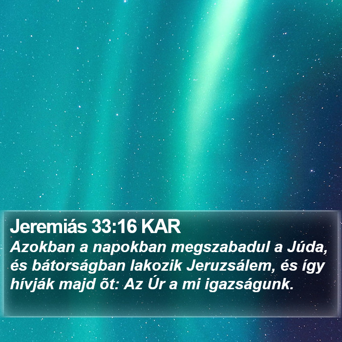 Jeremiás 33:16 KAR Bible Study