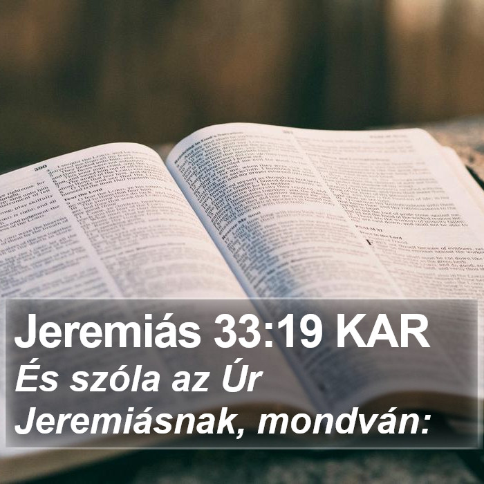 Jeremiás 33:19 KAR Bible Study