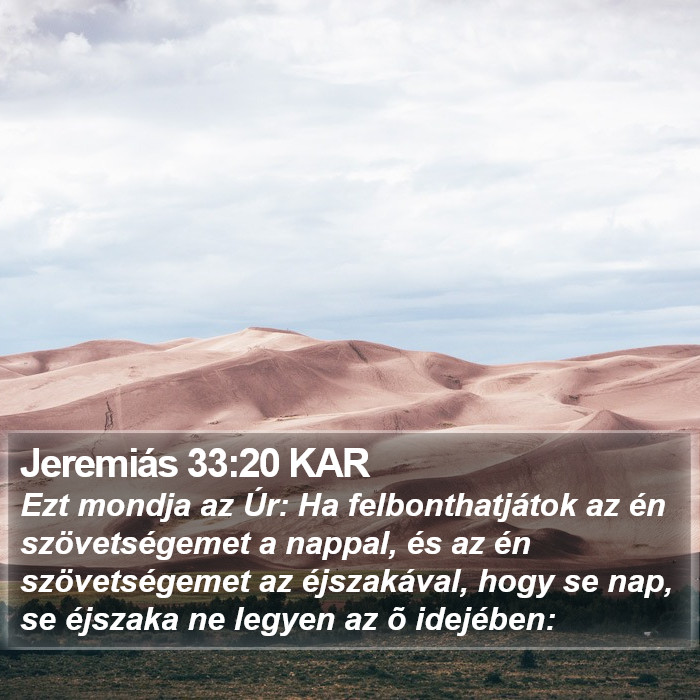 Jeremiás 33:20 KAR Bible Study