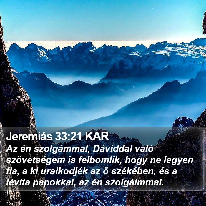 Jeremiás 33:21 KAR Bible Study