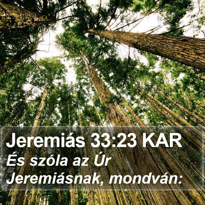 Jeremiás 33:23 KAR Bible Study