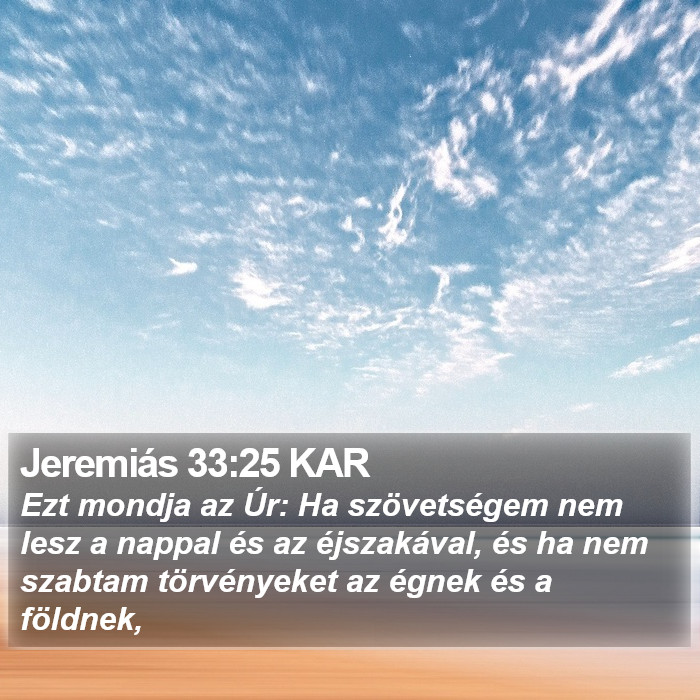 Jeremiás 33:25 KAR Bible Study