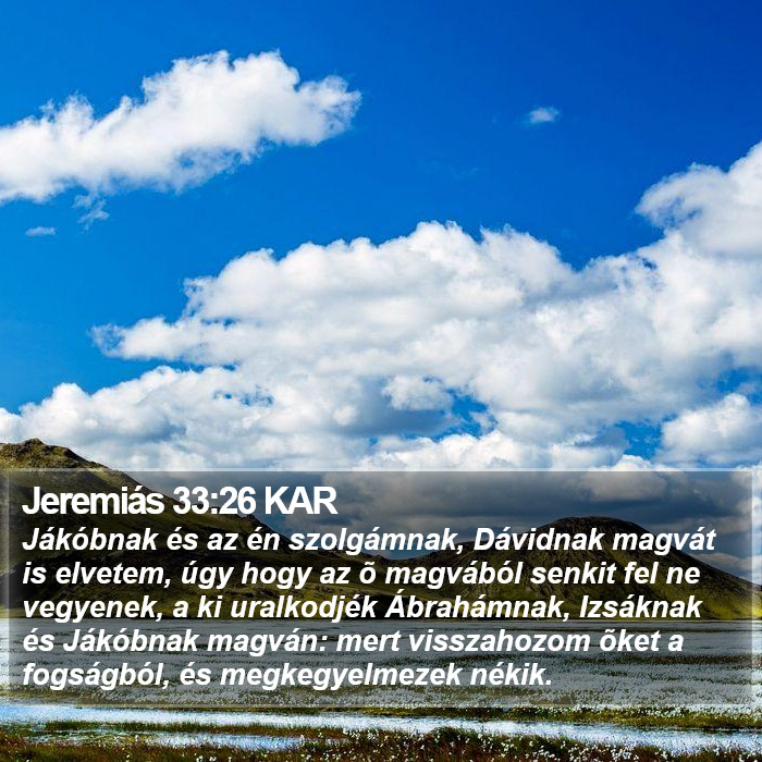 Jeremiás 33:26 KAR Bible Study