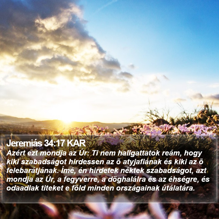 Jeremiás 34:17 KAR Bible Study