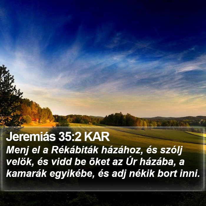 Jeremiás 35:2 KAR Bible Study