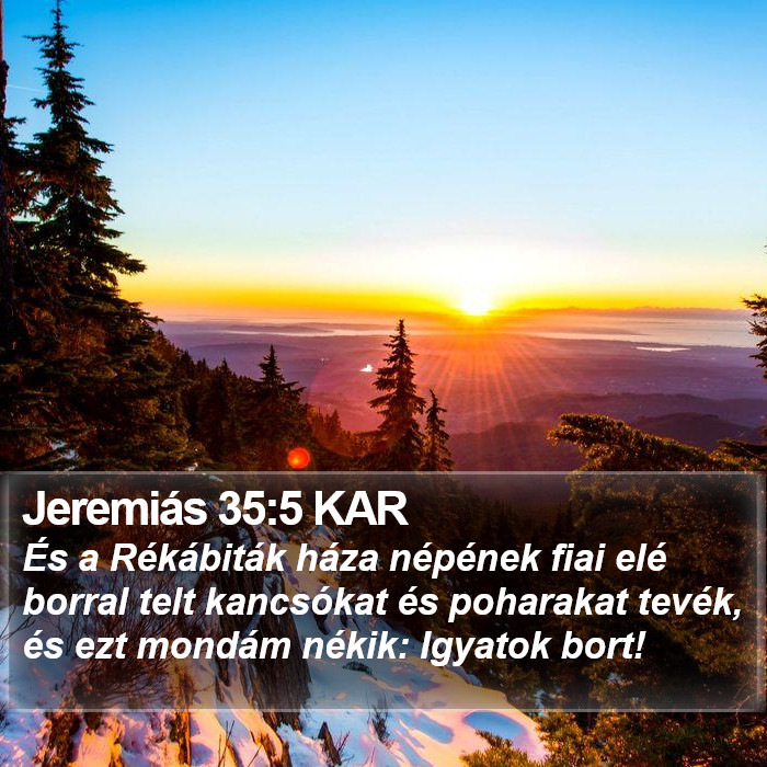 Jeremiás 35:5 KAR Bible Study