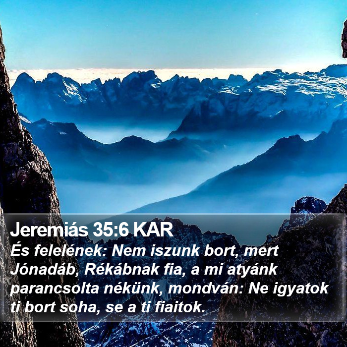 Jeremiás 35:6 KAR Bible Study