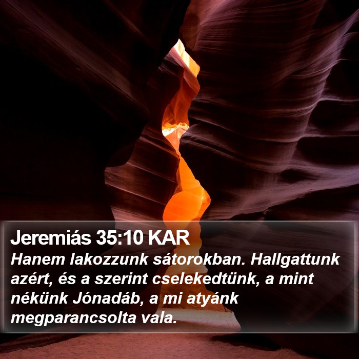 Jeremiás 35:10 KAR Bible Study