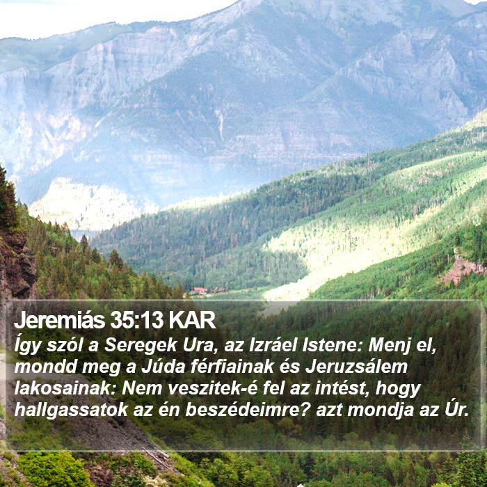 Jeremiás 35:13 KAR Bible Study