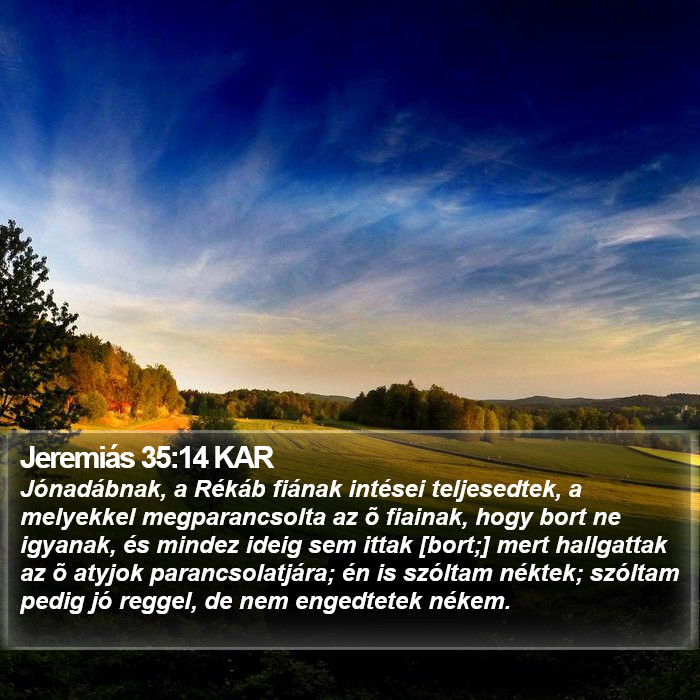 Jeremiás 35:14 KAR Bible Study