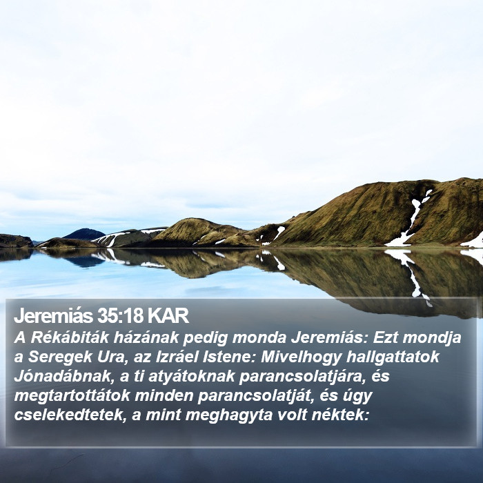 Jeremiás 35:18 KAR Bible Study