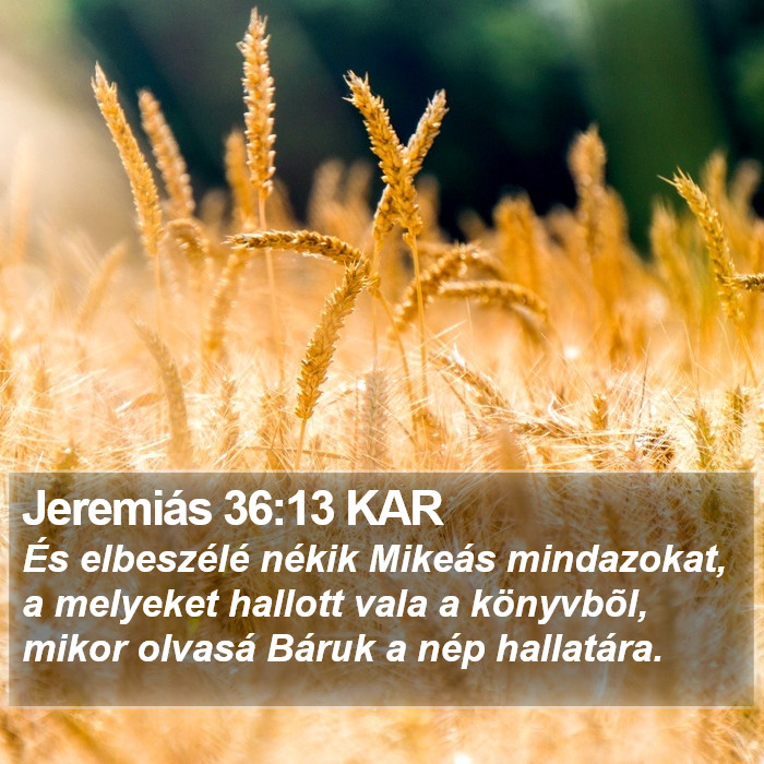 Jeremiás 36:13 KAR Bible Study