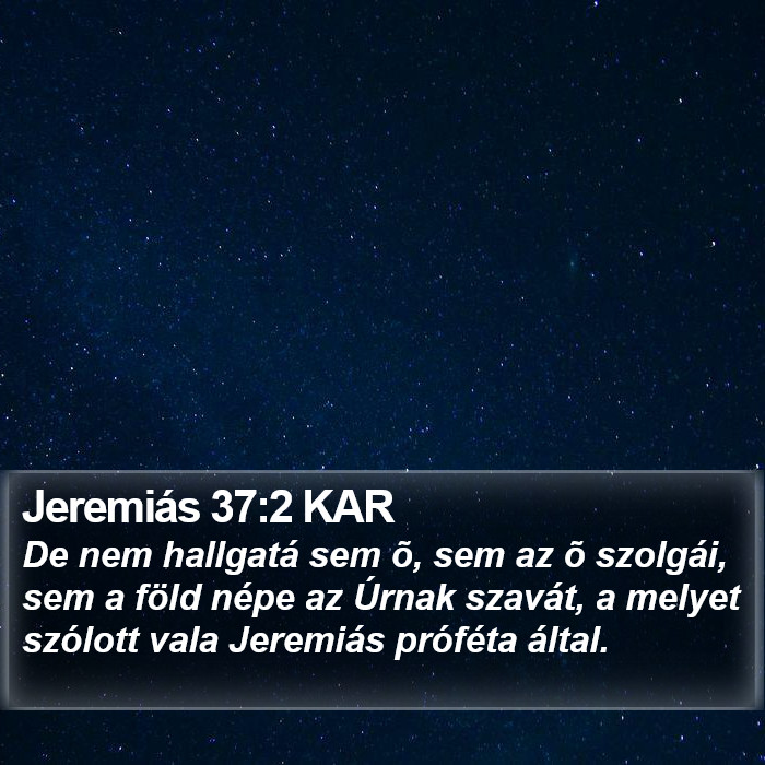 Jeremiás 37:2 KAR Bible Study